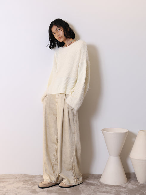 ウォッシュドタックワイドパンツ /3855-279BT